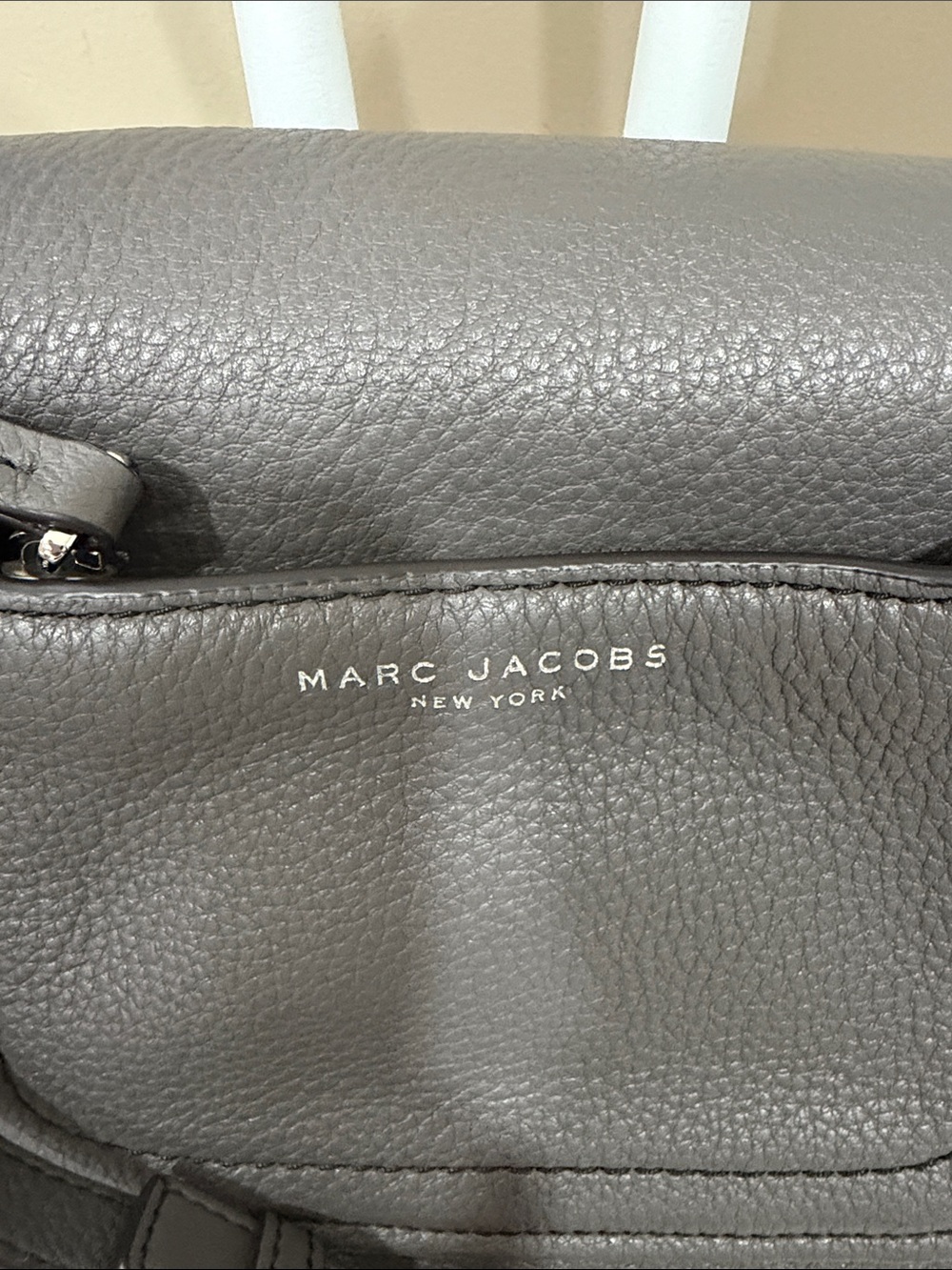 Marc Jacobs Dark Gray Pebbled Leather Saddle Crossbody - Picture 2 of 15